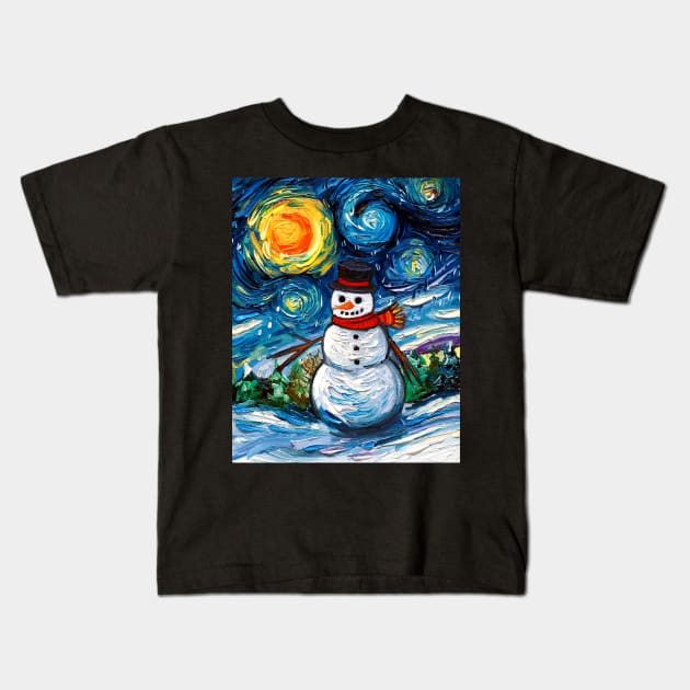 Frosty Night Kids T-Shirt by sagittariusgallery